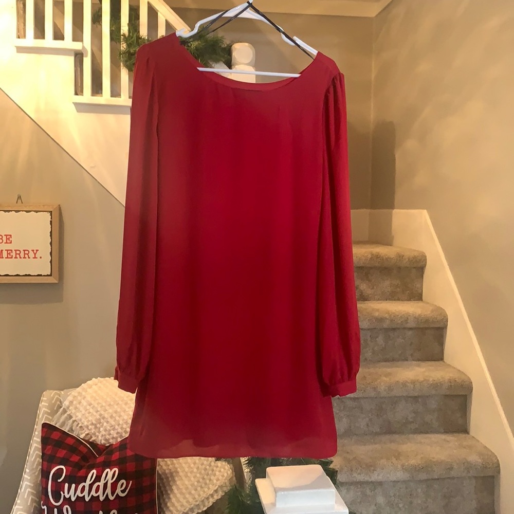 Lulus red long sleeve dress